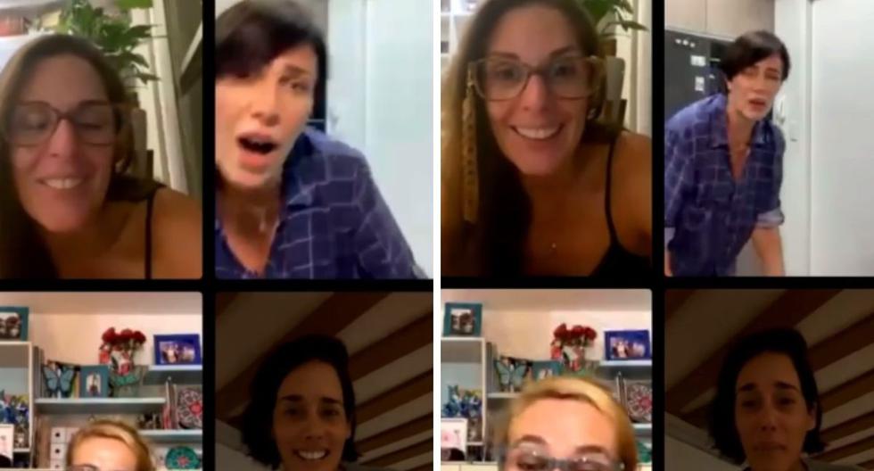 Almendra Gomelsky sufre caída en transmisión en vivo junto a Rebeca Escribens, Katia Condos y Gianella Neyra | VIDEO